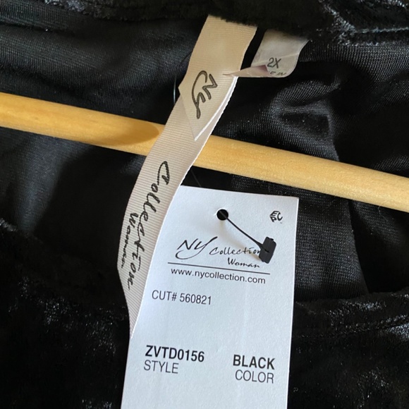 NY Collection 2X Plus Size Black Maxi Dress - Picture 9 of 12